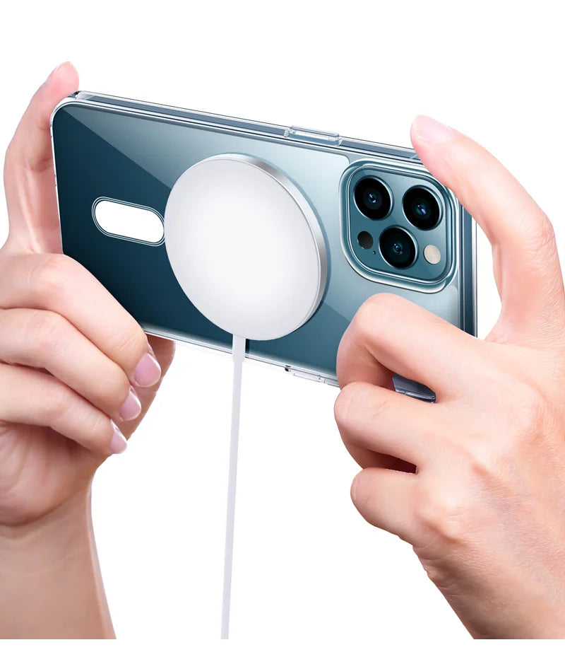 Coque magnétique et transparente en cristal rigide pour iPhone CWS