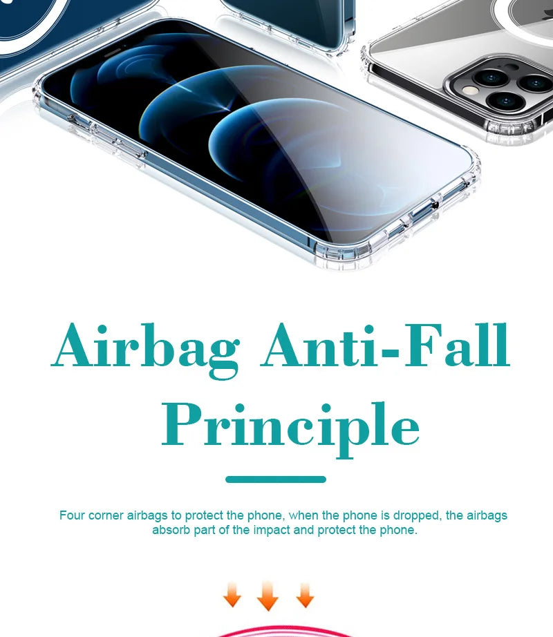Coque magnétique et transparente en cristal rigide pour iPhone CWS