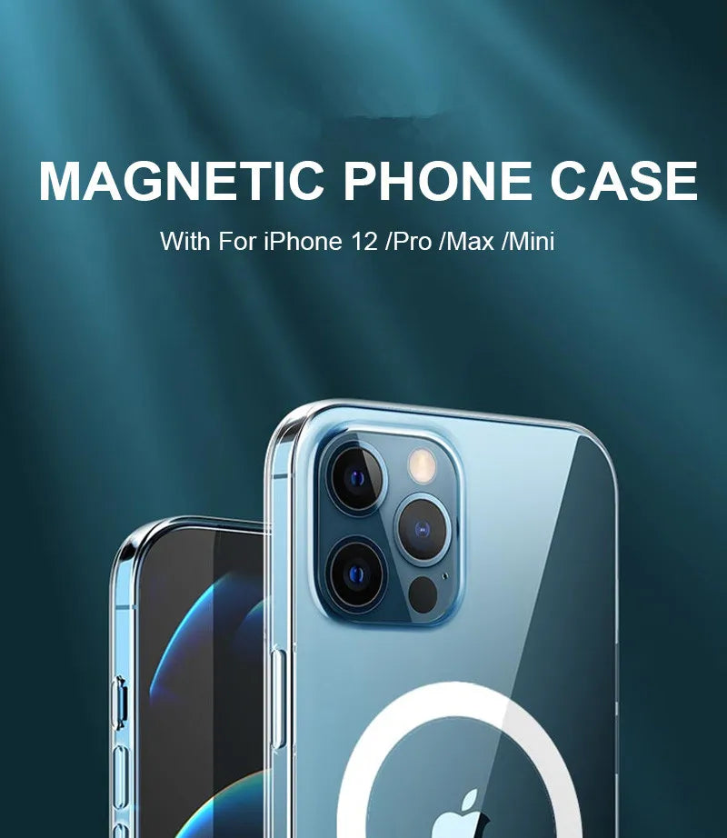 Coque magnétique et transparente en cristal rigide pour iPhone CWS