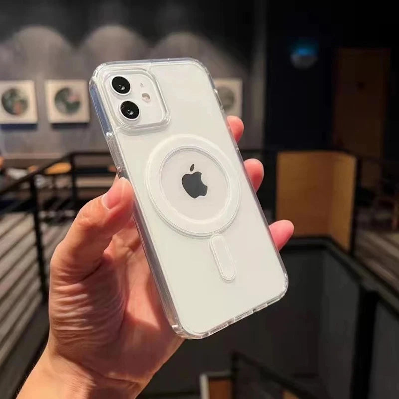 Coque magnétique et transparente en cristal rigide pour iPhone CWS